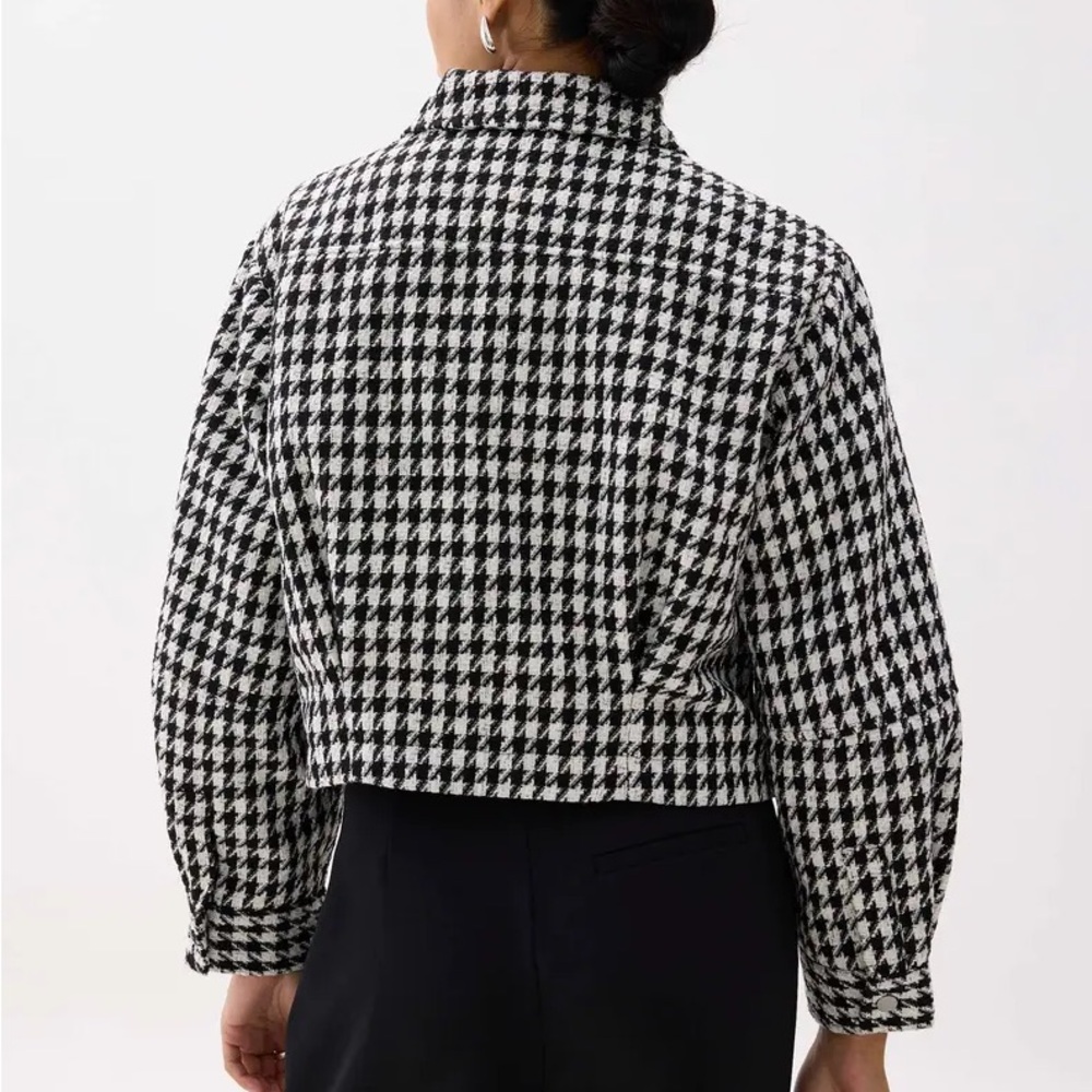 Houndstooth Quilted Bomber Jacket - image 3